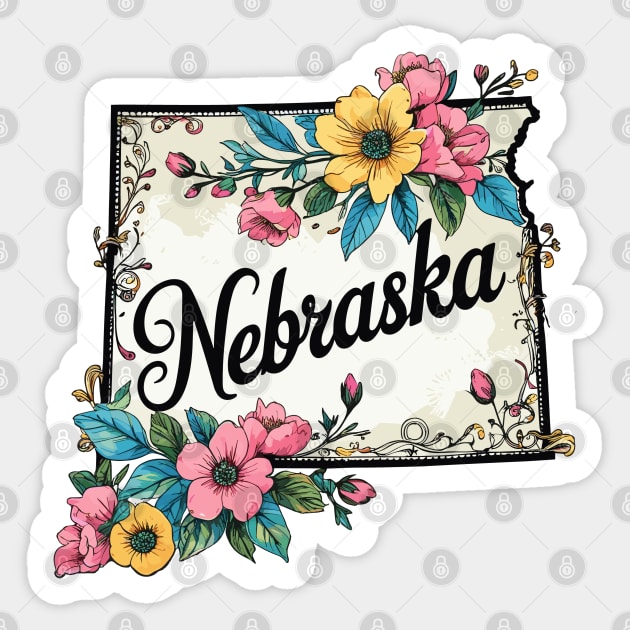 Nebraska Flowers Sticker by JessArty